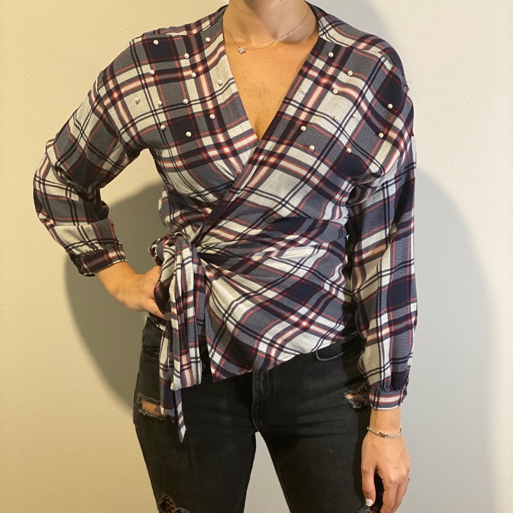 Zara Wrap Over Blouse size Medium